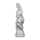 gartendekoparadies.de Frauen-Statue, Steinfigur, H. 66 cm, 18 kg, Grau, frostsicher aus Steinguss für Außenbereich