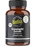 Biotiva Granatapfel Extrakt Bio 120 Kapseln - 550mg Höchstdosierung - 25% Polyphenole - Einführungsangebot - Punica Granatum - Abgefüllt und kontrolliert in Deutschland