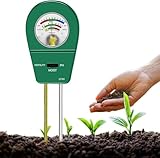 Bodentester, Boden PH-Messer 3-in-1, Bodenmessgeräte für Feuchtigkeit, Fruchtbarkei und pH, Boden-Feuchtigkeitsmessgerät für Garten, Bauernhof, Rasen, Kein Batterien erforderlich