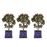 VGEBY Puppenhaus-Obstbäume 3PCS Miniatur-Puppenhaus-Pflanzen Künstlicher Obstbaum-Modell für Puppenhaus-Dekoration im Maßstab 1:12