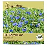 Samenliebe BIO Kornblume Samen Blaue Blüten Blumenwiese Bienenweide blau 200 Samen samenfestes Blumen Saatgut für Gewächshaus Freiland und Balkon BIO Blumensamen mehrjährig