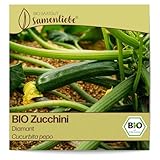 Samenliebe BIO Zucchini Samen Diamant grün 10 Samen samenfestes Gemüse Saatgut für Gewächshaus Freiland und Balkon BIO Gemüsesamen