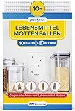 Lebensmittelmotten-Falle [10 Stück Vorteilspack] - Mottenfalle gegen Lebensmittel-Motten mit maximaler Lockwirkung - Pheromonfalle mit Hochleistungs-Leim zur Befallsermittlung