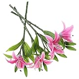 AOKWAWALIY Osterlilie, 4 Stück, künstliche Lilien, Blumenstrauß, Ornament, realistische künstliche Blumen, Calla-Lilie, Zierblume, dekorative Lilie, Heimdekoration, künstliche Lilie, PVC,