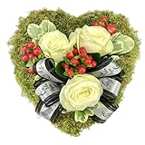 Rosenbote Grabschmuck Trauerherz - Blumen für EIN Grab # Beerdigung # Blumenschmuck # Beileid # Kondolenz