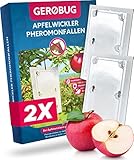 Gerobug® Apfelwickler Pheromonfalle Bio 2 Stück - Apfelmadenfalle - Vogelfreundliches Produktdesign inkl. 2 Bindedrähte - Obstmadenfalle mit Pheromonlockstoff - Mittel gegen Maden
