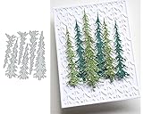 Nayyana® Schmale Kiefernbäume zum Selbermachen aus Metall, Stanzformen „Merry Christmas Tree Cedar“, Stanzschablonen, DIY Scrapbooking, dekoratives Prägepapier, Scrapbooking