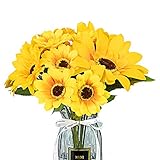 N&T NIETING 20 Stück Künstliche Sonnenblume, Seide Künstliche Blumen Gelbe Blumen für Blumenarrangement Hochzeitsstrauß Tischdekoration Zuhause Garten Party-Dekoration