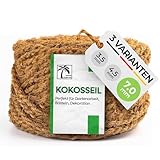 Humusziegel - Kokosseil 7 mm x 50 m – ungefärbte Naturfaser – Baumanbinder, Paketschnur, Pflanzenband & als Deko Braun