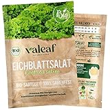 valeaf Bio Eichblattsalat Samen I Premium Salat Samen zur Gemüse Anzucht im Garten, Balkon und Hochbeet I samenfestes Salat Saatgut I Pflanzen Samen zum Gemüse Pflanzen