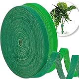 qingmeng 20m Pflanzenbinder Klett, 10mm Pflanzenband Klett Plant Ties, Selbstklebend Rankhilfe, Grün Wiederverschließbar Pflanzenband Kletterhilfe für Pflanzen